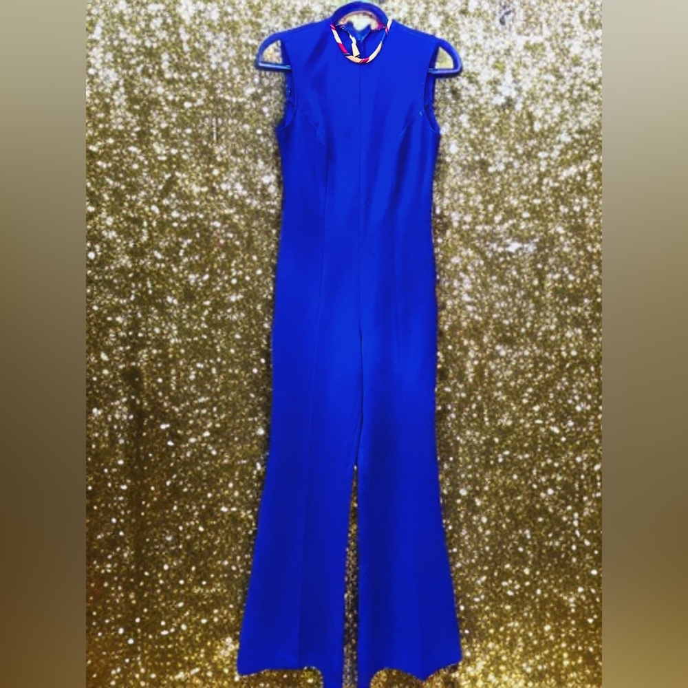 Right on! By Estivo navy blue jumpsuit true vintage 70s - Picture 2 of 14
